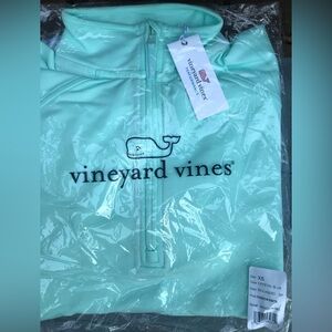 NEW Vineyard Vines Women’s Golf Pescadero Crystal Blue Quarter Zip Pullover, XS